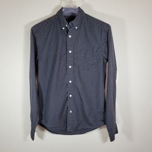 American Eagle Outfitters Dark Gray Classic Fit Long Sleeve Button Down, Size XS